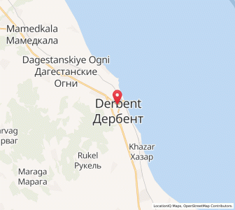 Map of Derbent, Dagestan