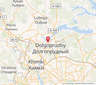 Map of Dolgoprudnyy, Moscow Oblast