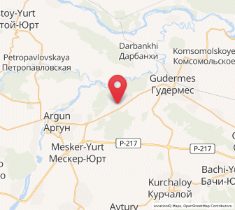 Map of Dzhalka, Chechnya