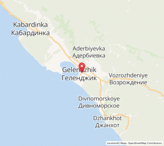 Map of Gelendzhik, Krasnodar Krai