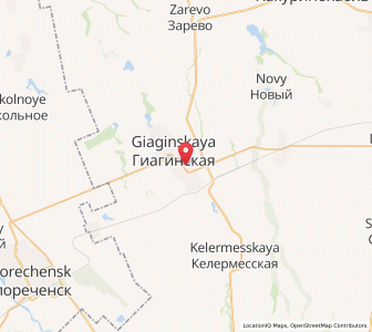 Map of Giaginskaya, Adygeya Republic