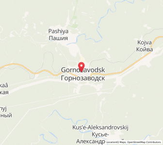 Map of Gornozavodsk, Perm Krai