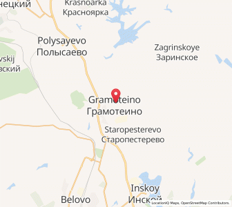 Map of Gramoteino, Kuzbass