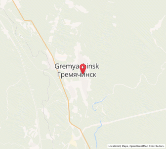 Map of Gremyachinsk, Perm Krai
