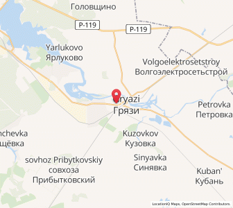 Map of Gryazi, Lipetsk Oblast