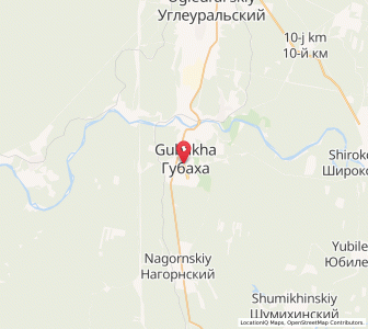 Map of Gubakha, Perm Krai