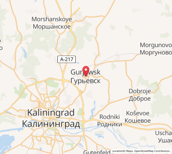 Map of Gur’yevsk, Kaliningrad Oblast
