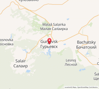 Map of Gur’yevsk, Kuzbass