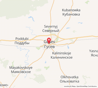 Map of Gusev, Kaliningrad Oblast