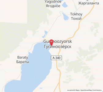 Map of Gusinoozyorsk, Buryatiya Republic