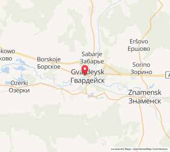 Map of Gvardeysk, Kaliningrad Oblast