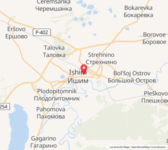Map of Ishim, Tyumen Oblast