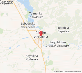 Map of Iskitim, Novosibirsk Oblast