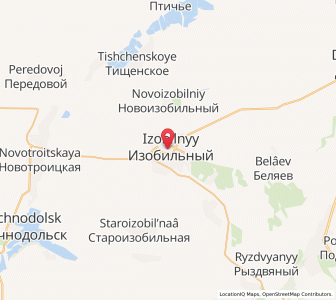 Map of Izobil’nyy, Stavropol Kray