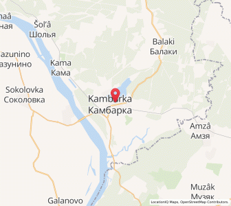 Map of Kambarka, Udmurtiya Republic
