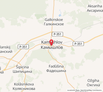 Map of Kamyshlov, Sverdlovsk Oblast