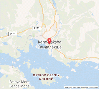 Map of Kandalaksha, Murmansk