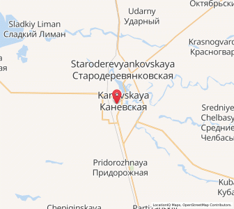 Map of Kanevskaya, Krasnodar Krai