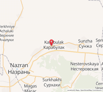 Map of Karabulak, Ingushetiya Republic