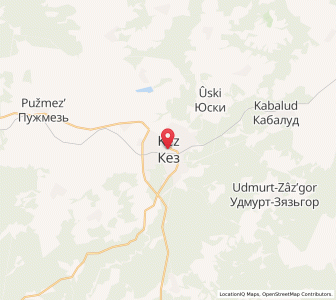 Map of Kez, Udmurtiya Republic
