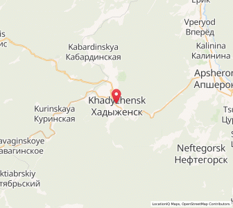 Map of Khadyzhensk, Krasnodar Krai