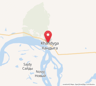 Map of Khandyga, Sakha