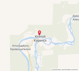 Map of Kirensk, Irkutsk Oblast