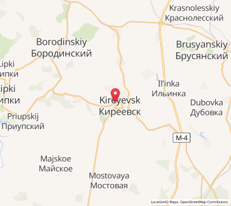 Map of Kireyevsk, Tula Oblast