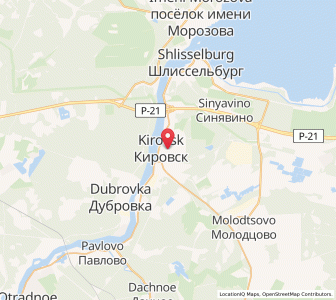 Map of Kirovsk, Leningradskaya Oblast'