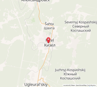 Map of Kizel, Perm Krai