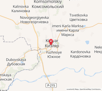 Map of Kizlyar, Dagestan