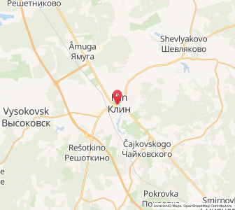 Map of Klin, Moscow Oblast