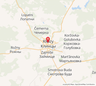 Map of Klintsy, Bryansk Oblast