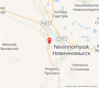 Map of Kochubeyevskoye, Stavropol Kray