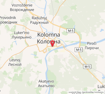 Map of Kolomna, Moscow Oblast