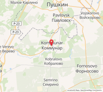 Map of Kommunar, Leningradskaya Oblast'