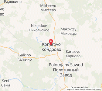 Map of Kondrovo, Kaluga Oblast