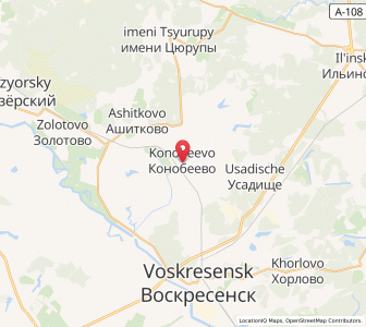 Map of Konobeyevo, Moscow Oblast