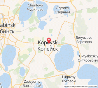 Map of Kopeysk, Chelyabinsk