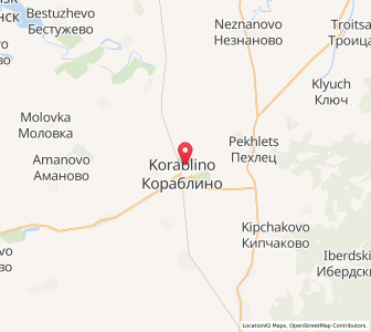Map of Korablino, Ryazan Oblast