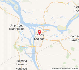 Map of Kotlas, Arkhangelskaya