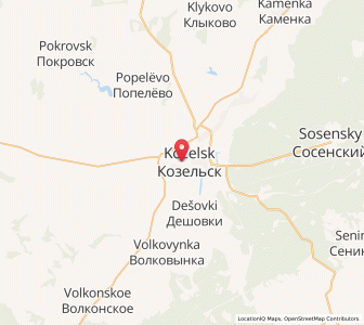Map of Kozel’sk, Kaluga Oblast