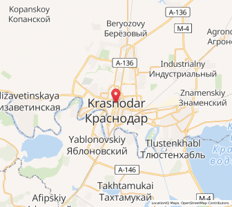 Map of Krasnodar, Krasnodar Krai
