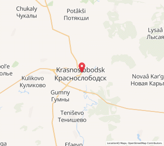 Map of Krasnoslobodsk, Mordoviya Republic
