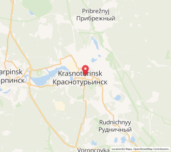 Map of Krasnoturinsk, Sverdlovsk Oblast