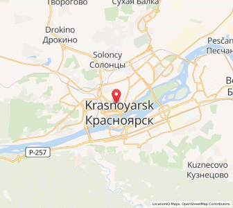 Map of Krasnoyarsk, Krasnoyarsk Krai