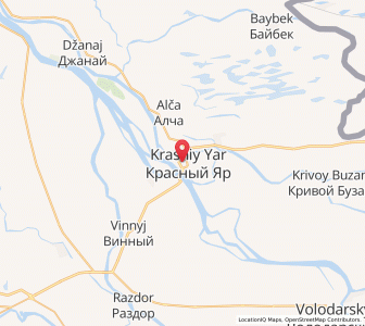 Map of Krasnyy Yar, Astrakhan Oblast