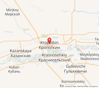 Map of Kropotkin, Krasnodar Krai