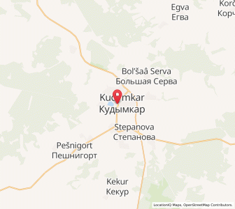 Map of Kudymkar, Perm Krai