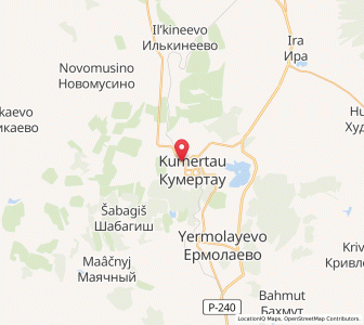 Map of Kumertau, Bashkortostan Republic